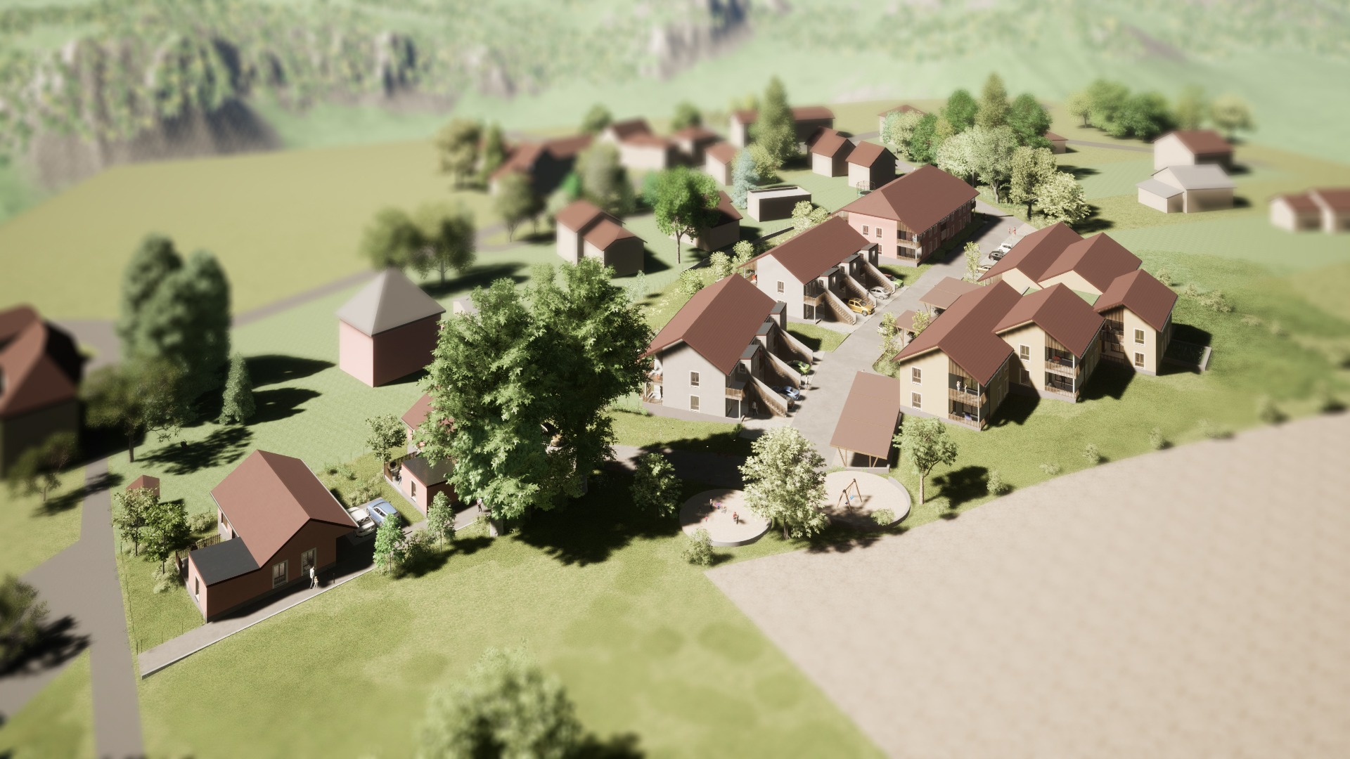 Vue aérienne du Hameau du Lorissol